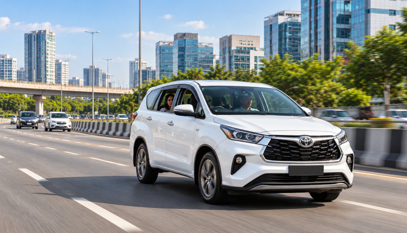 Outstation taxi travel on scenic open highway